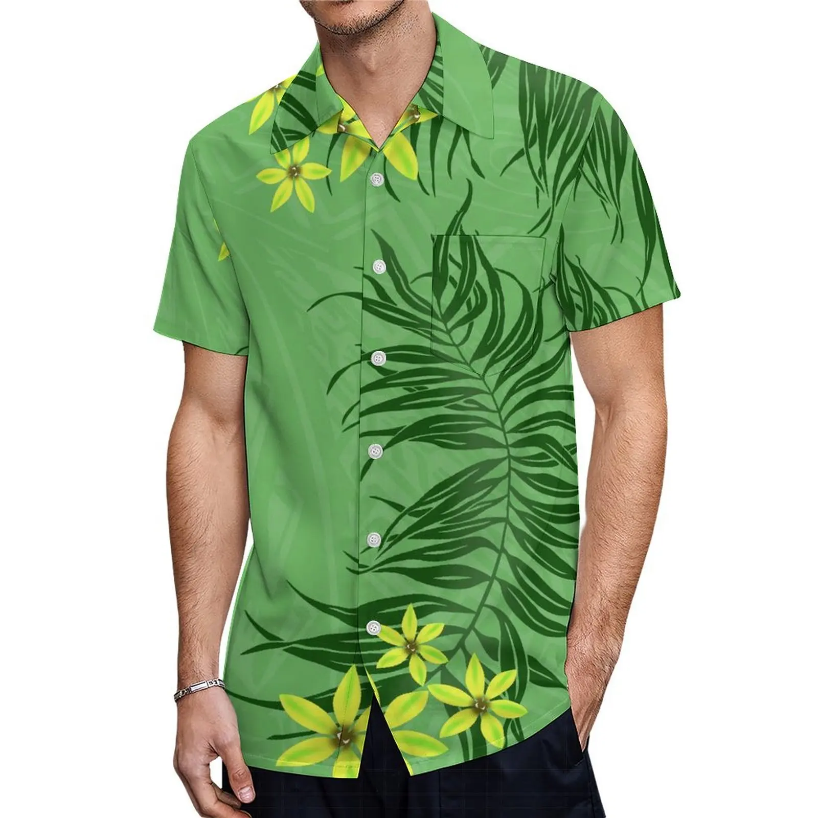 2024 Stijlvolle Damesjurk Puletasi Top En Rok Tweedelige Set Met Heren Aloha Shirt Polynesische Paar Pak