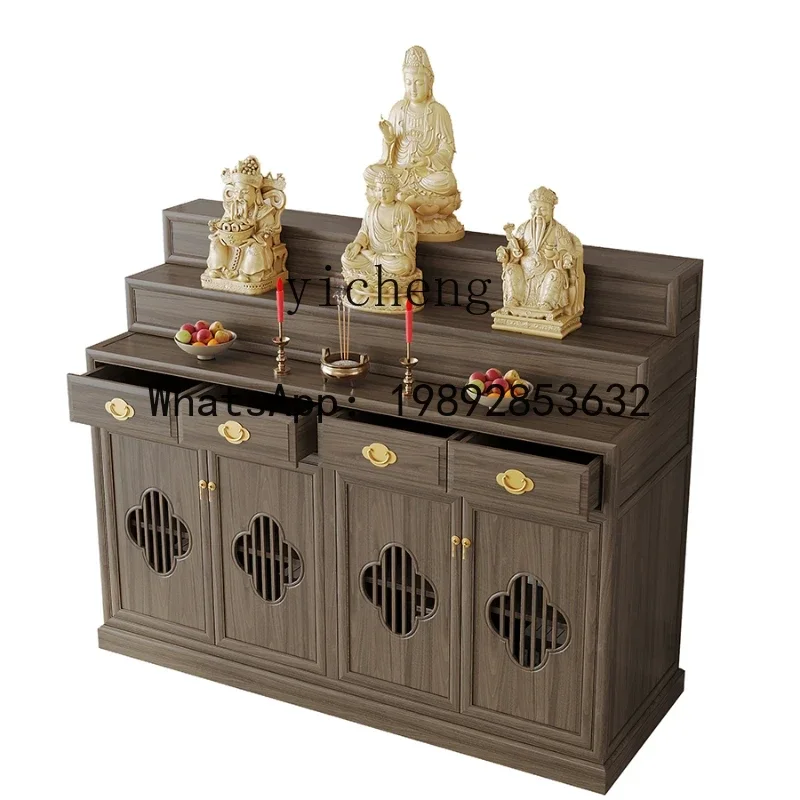 

G3 New Chinese Tibetan Three-Layer Holder Altar Household Solid Wood Prayer Altar Table Table Guanyin