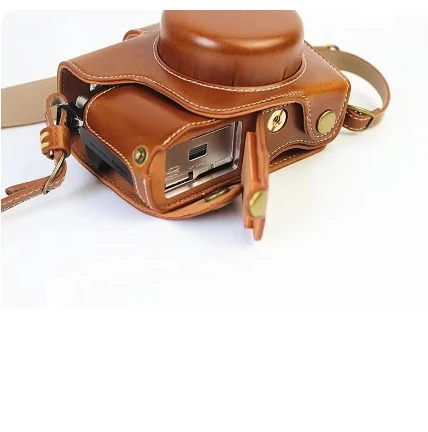 Luxury Leather Case Cover Bag for Olympus OMD EM10 II EM10 Mark II EP7 E-P7 (14-42mm Lens) Battery Openning Camera Bag