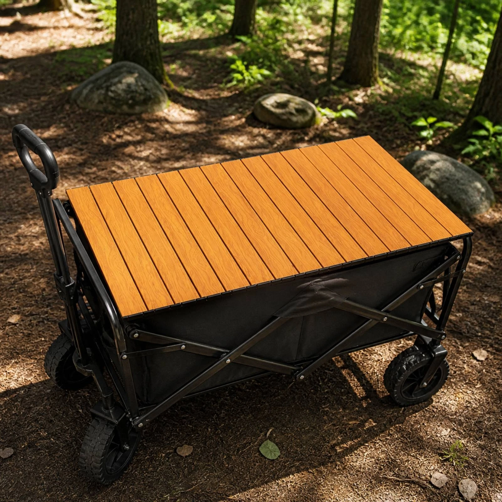 tampo-de-mesa-para-carrinho-de-camping-com-ripas-acabamento-fosco-portatil-dobravel-resistente