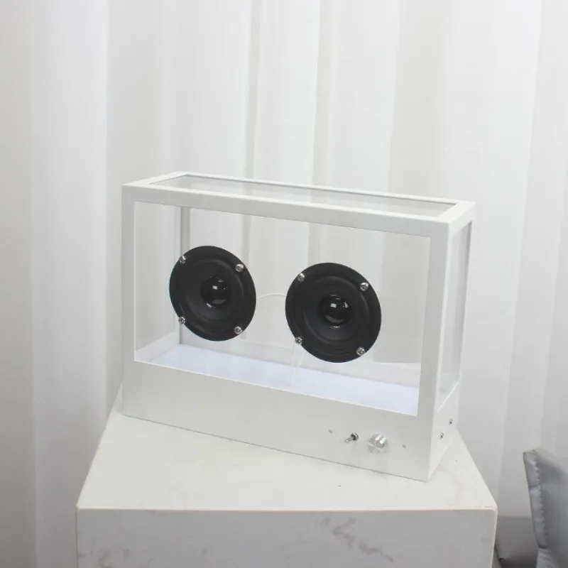 Modern creative transparent acrylic metal subwoofer audio home accessories simple bluetooth speaker desktop ornament