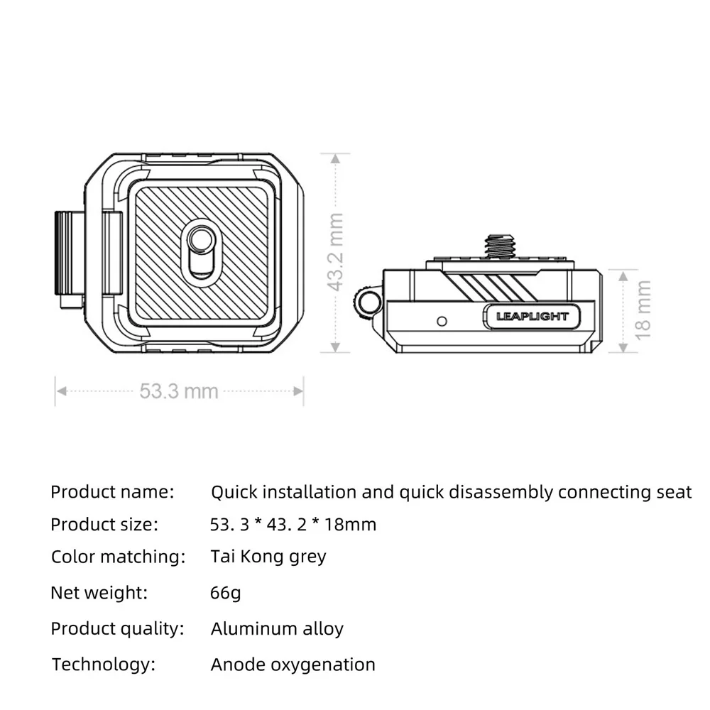 2025 Universal Arca Schnellwechselsystem Plattenklemme 1/4 Zoll 3/8 Zoll Schnellschalter-Set für DSLR-Kamera Gimbal Stativ Zhiyun Stabilisator – Detail 11