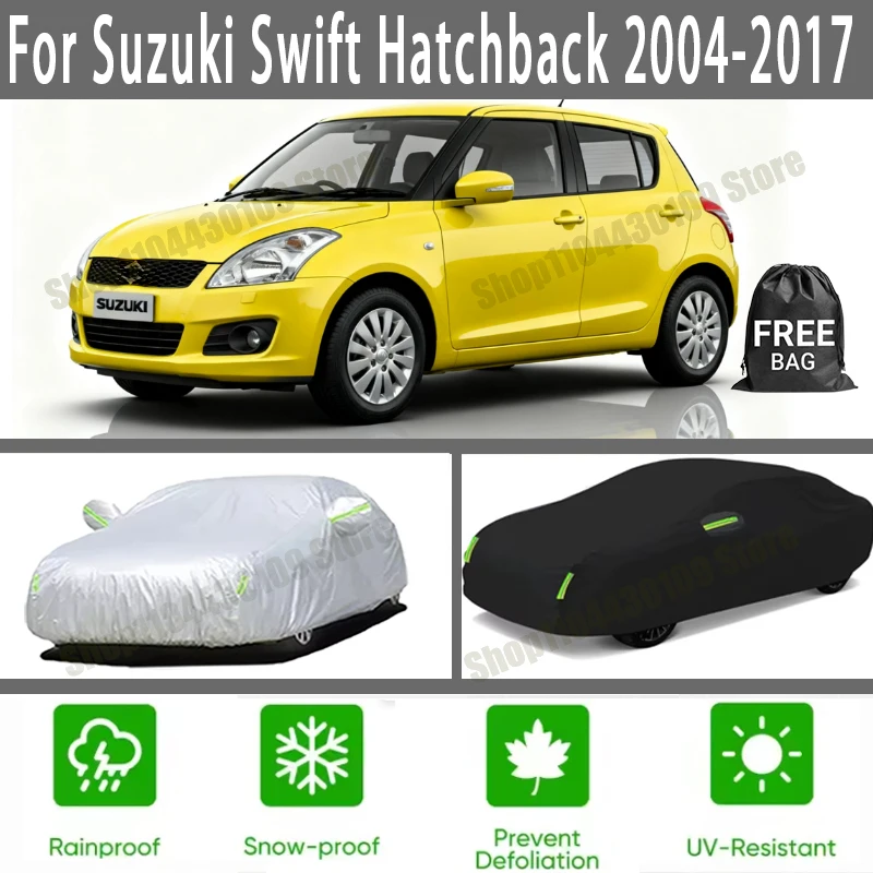 

Чехол для автомобиля Suzuki Swift Hatchback 2004-2017, водонепроницаемый, с защитой от ультрафиолета, всепогодный, пылезащитный, от снега и дождя, из полиэстера 190T