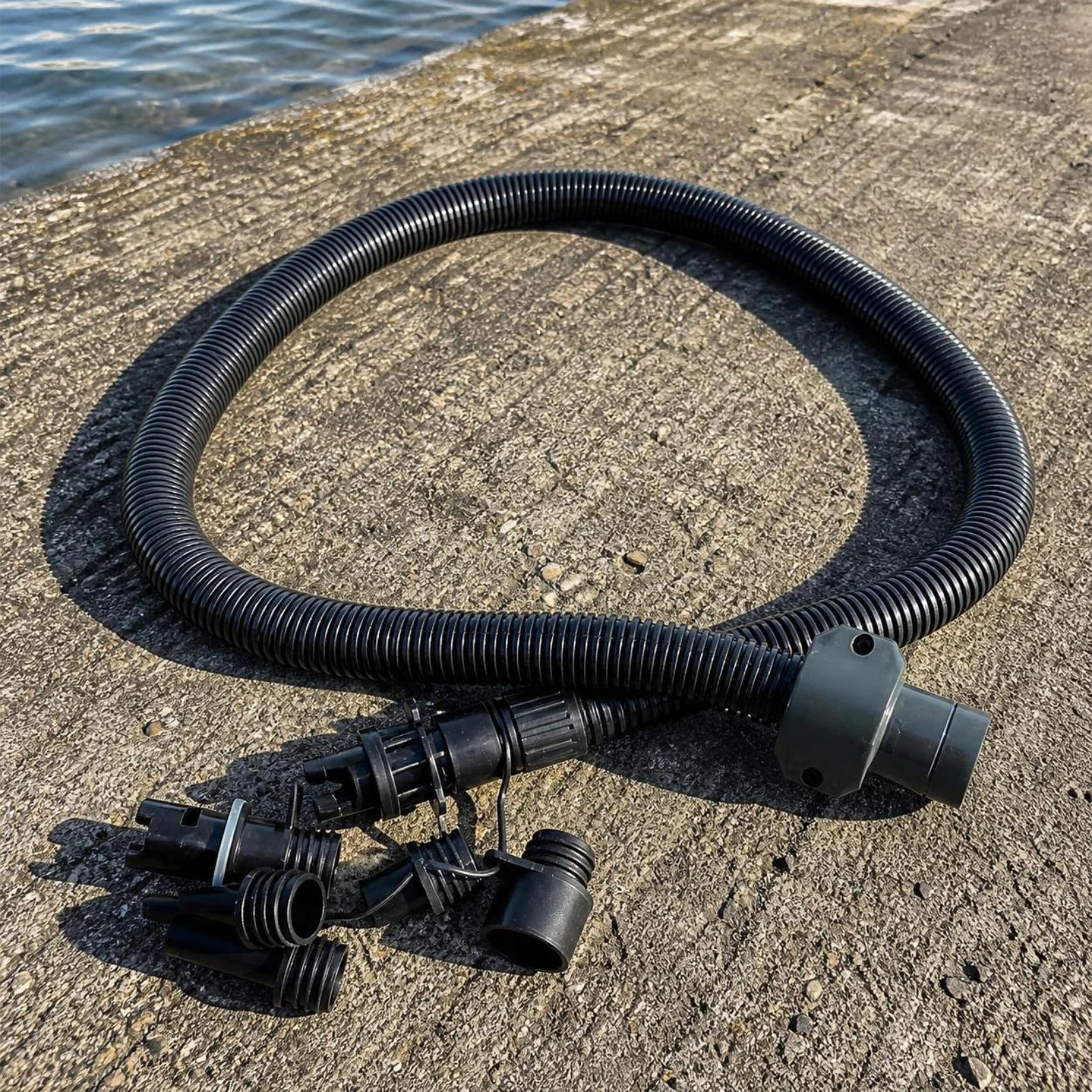 Corrugated Pump Hose with Fittings Universal Flexible Air Hose with Adapters for Paddleboarders, Watersports, Outdoor Trips