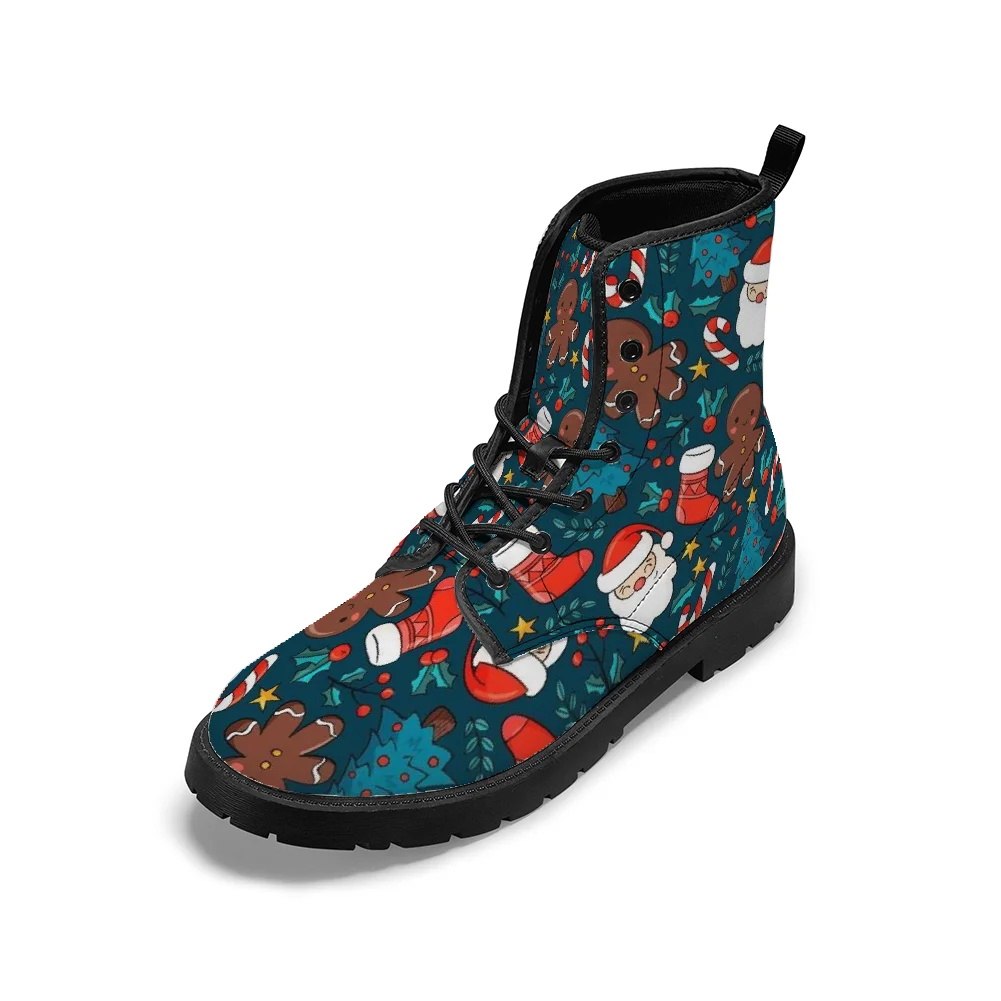 

Christmas elements print mid-calf boots, winter boots for men and women.