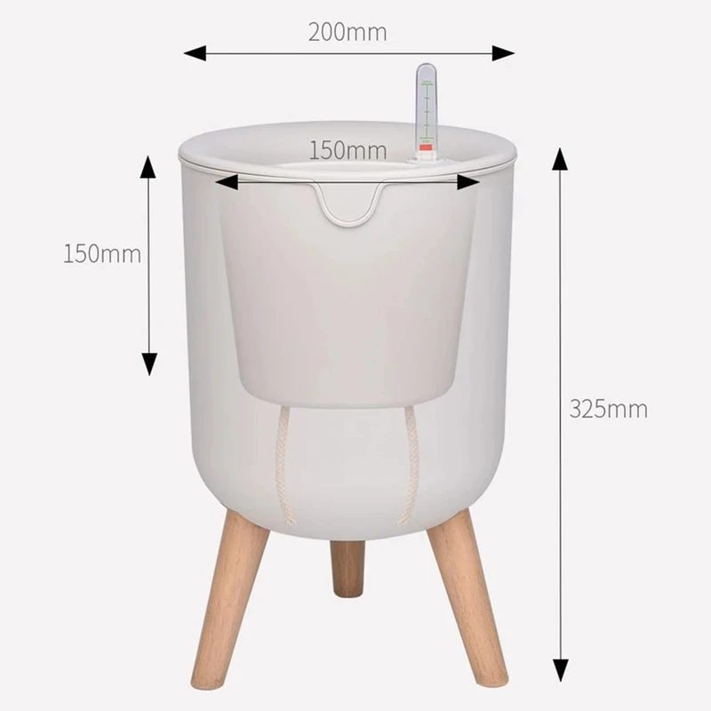 Household Indoor Automatic Self-Watering Flower Pot Large Floor-Standing Potted Storage Basin With Water Level Indicator