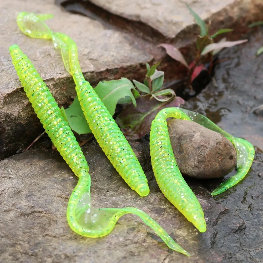 12 Stück Angelköder mit langem Schwanz, Schraubgewinde, einzelne Sichelschwänze, künstlicher Köder, 12 cm/18 cm, 2,2 g/7 g, für verschiedene Angelszenarien – Detail 6