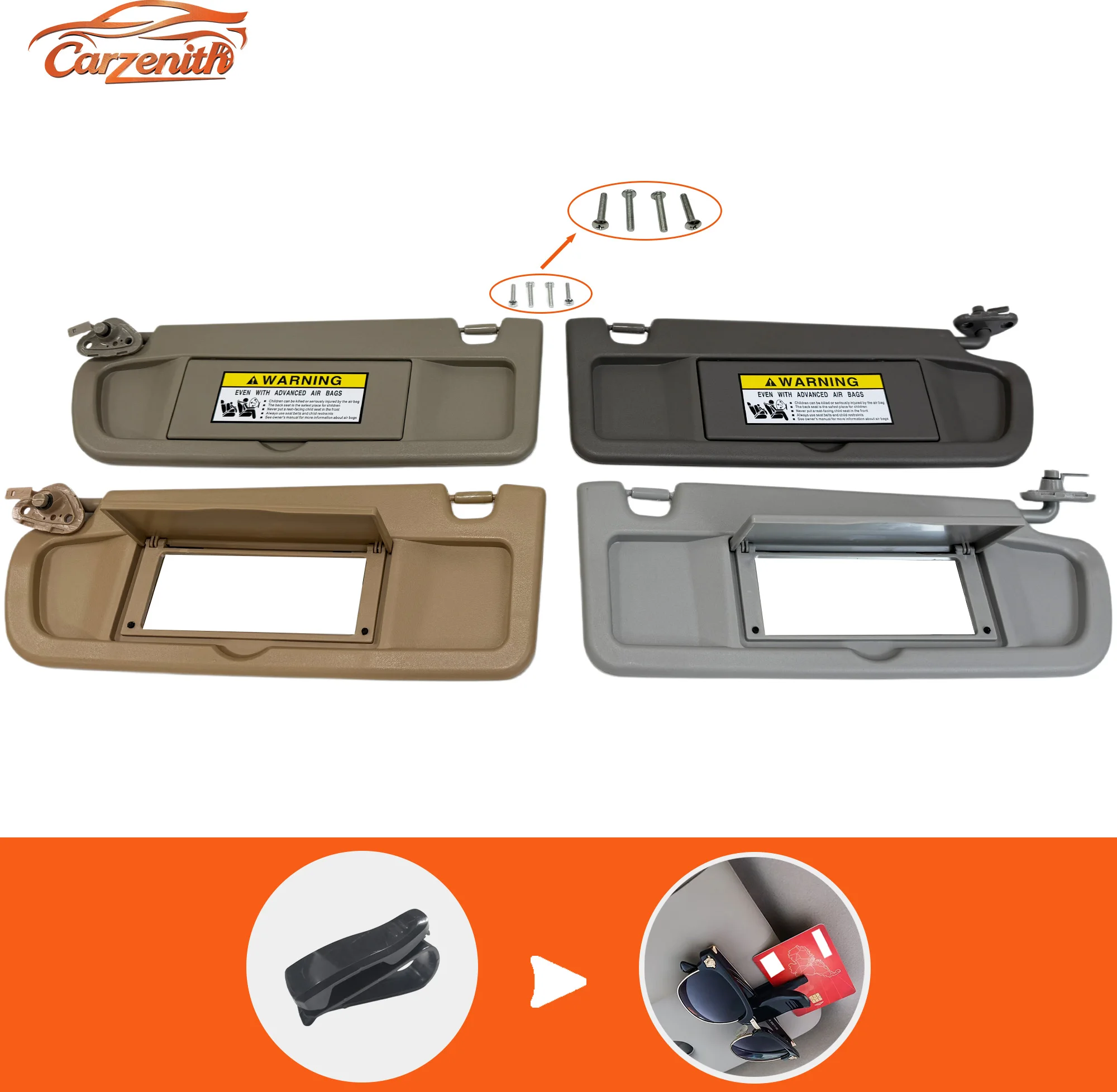 Солнцезащитный козырек Carzenith для Honda Civic VIII 8-го поколения (8 FD 2006-2011, FD2, FD3, FA1, FA3, FA5, FG1, FG2, FD2 K20Z3, R18A1)