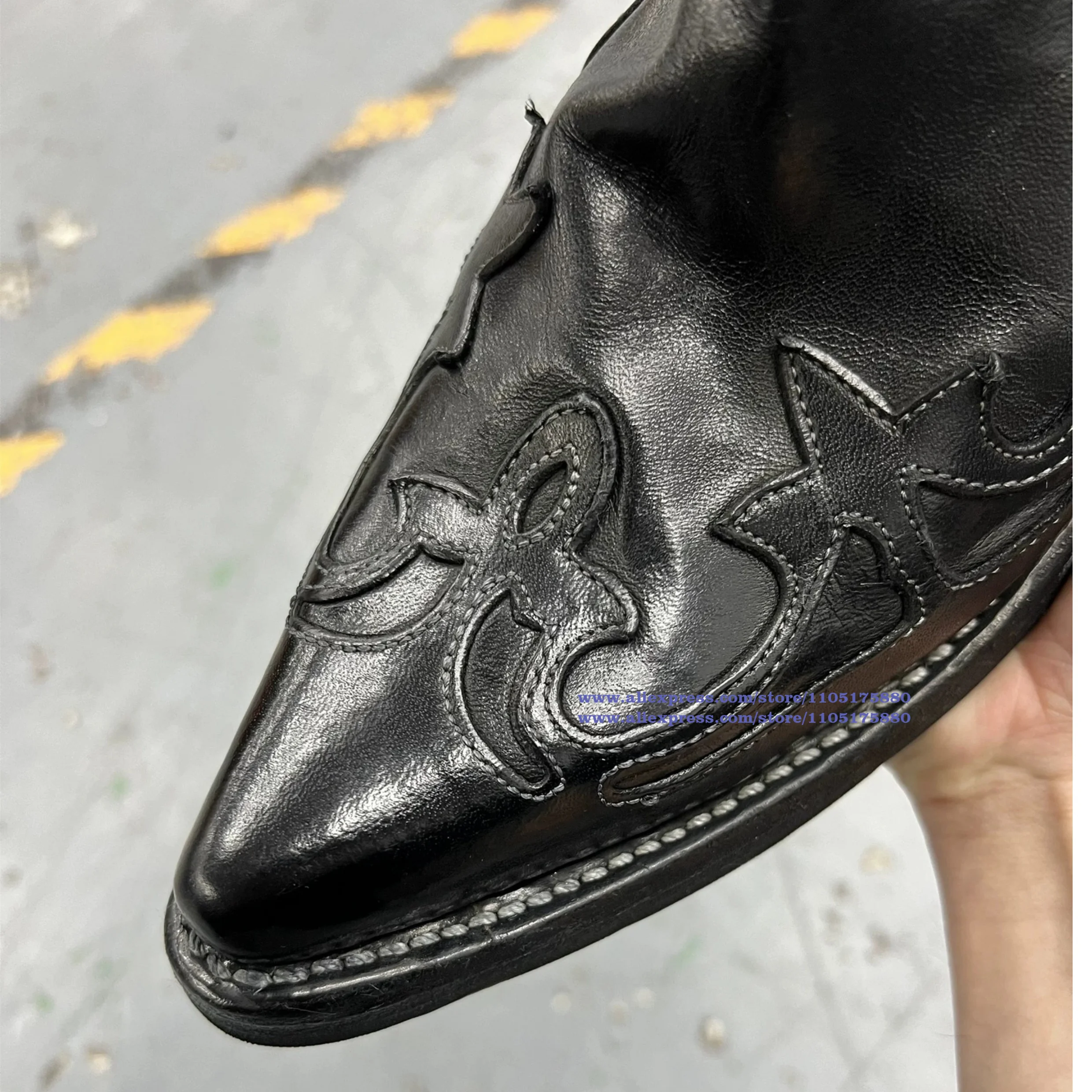 المطرزة تشيلسي الأحذية جلد أسود الرجال الأحذية مدبب تو الكاحل الجوارب العصرية الفاخرة مصمم أحذية رجالي بوتاس موهير