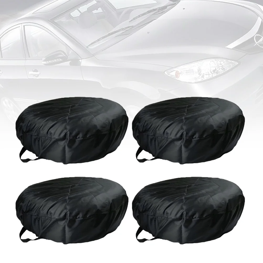 

4Pcs Universal Wheel Tire Cover Premium Oxford Cloth Spare Tire Protector Waterproof Sunproof Scratch Resistant for Car Black