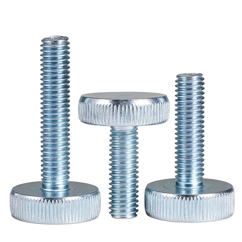 1~10Pcs M3 M4 M5 M6 M8 M10 Carbon Steel Knurl Flat Head Hand Tighten Thumb Screw Curtain Wall Glass Adjust Thumbscrew Toolless