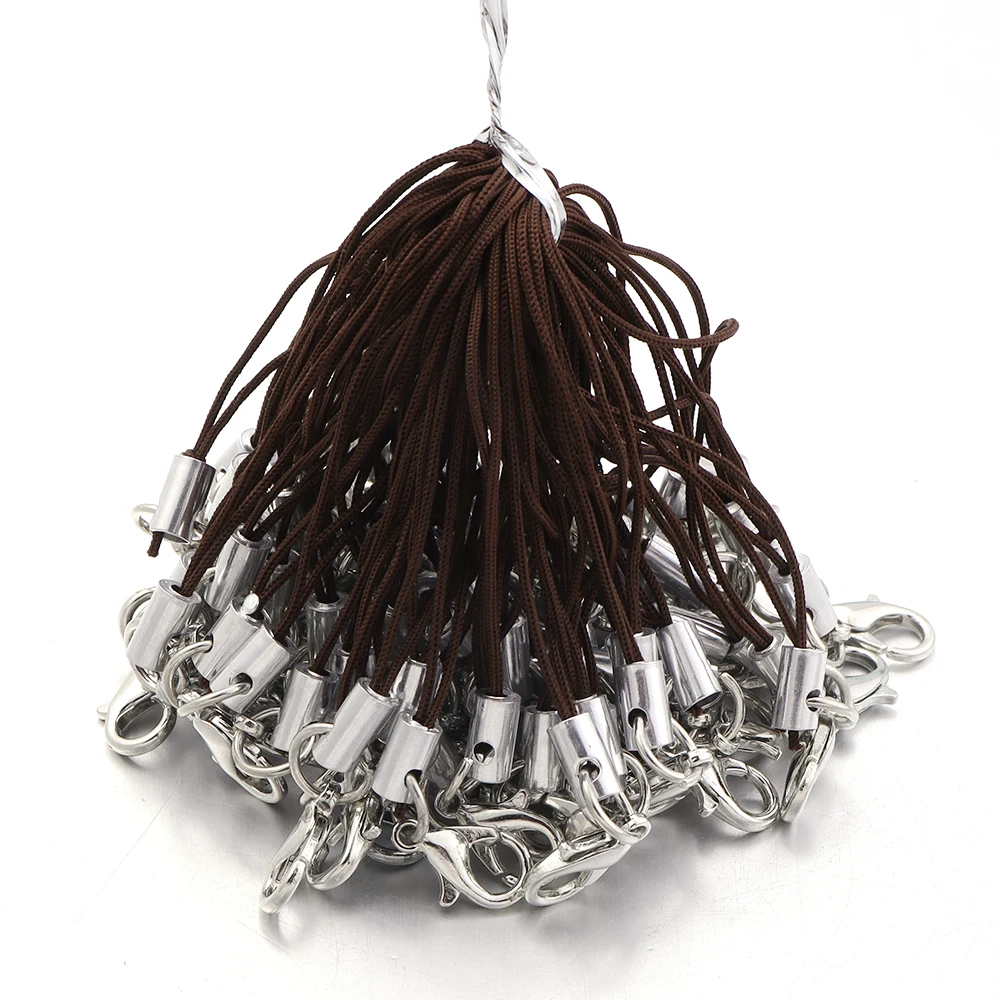 20/100 Stück Karabinerverschluss Lanyard Strap Cord Handy Lanyard Polyester Schlüsselanhänger Schnüre Charms Schlüsselanhänger für DIY Schmuckherstellung