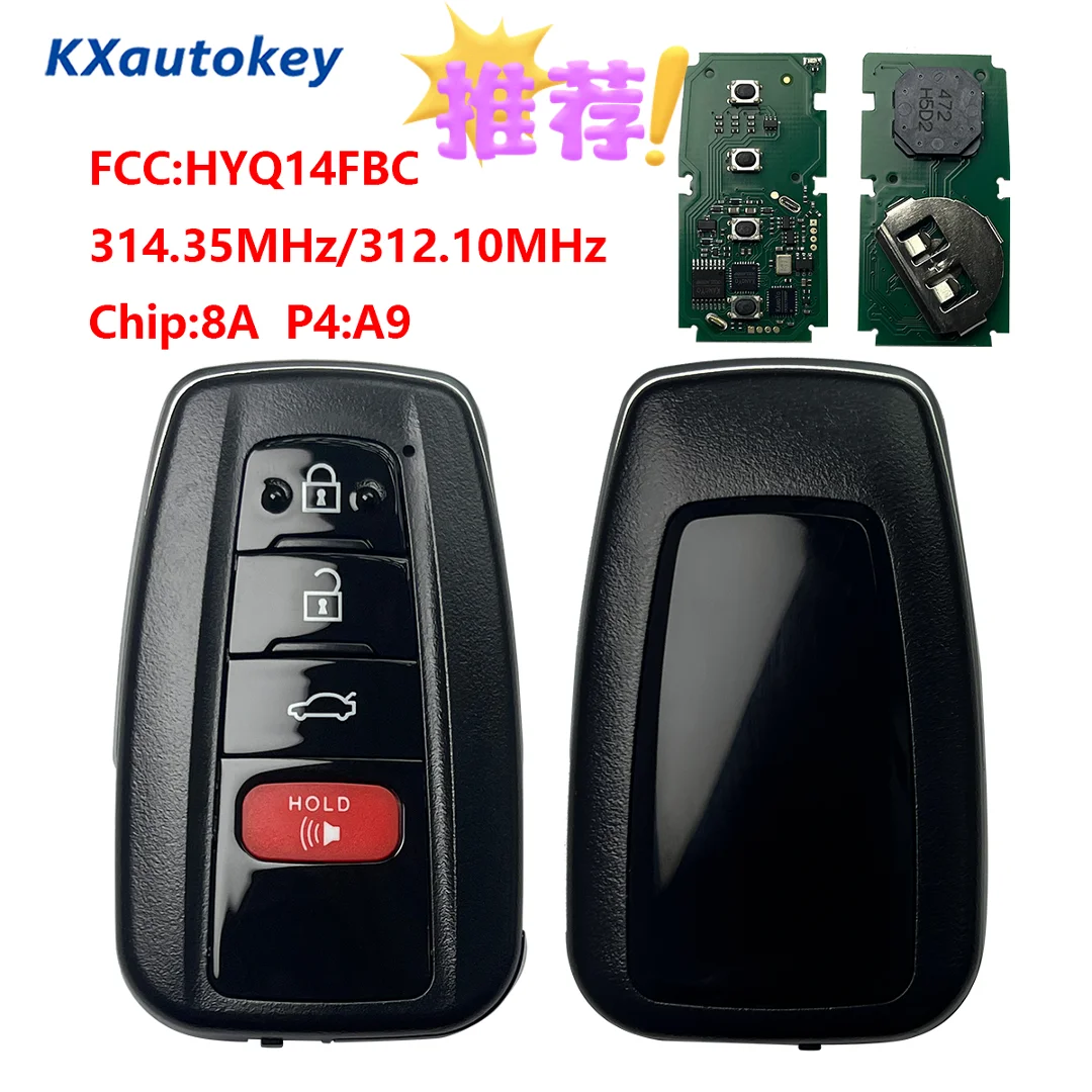 

KXK007008For Toyota Camry 2018-2021 Smart Key Keyless Go 3+1B FCCID-HYQ14FBC Aftermarket Folding Chip Key Assembly For Toyota