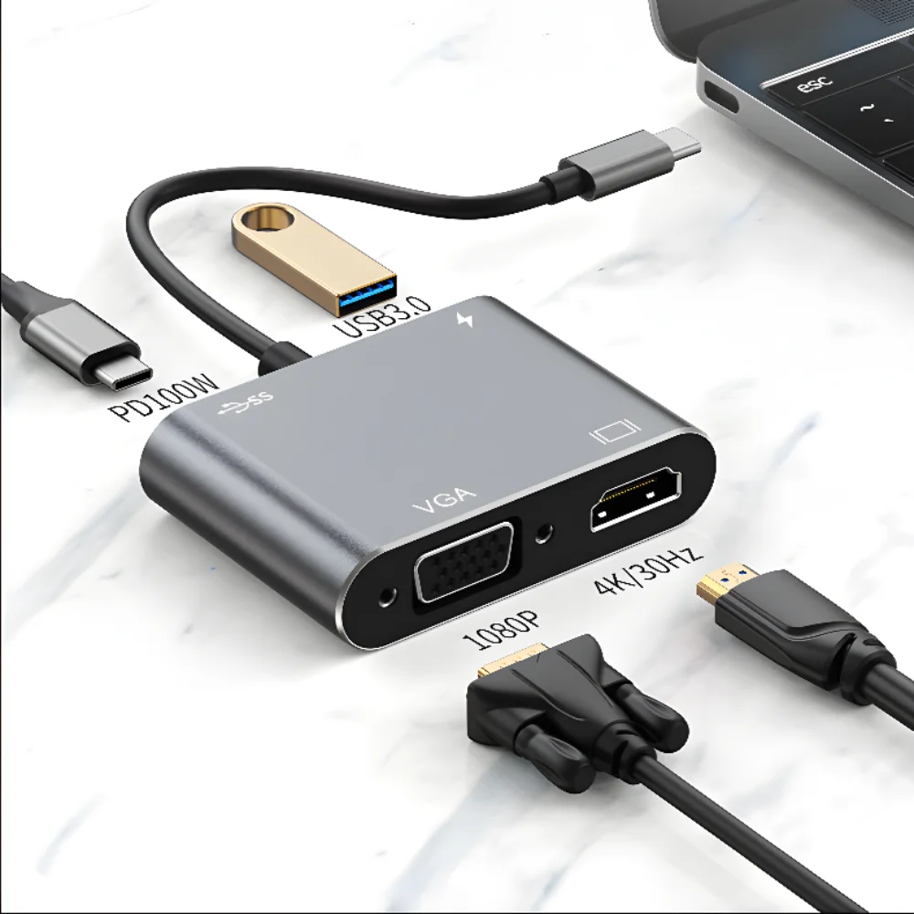4 In 1 Usb C To Hdm…