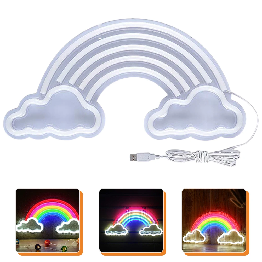 

Cloud Neon Decorative LED Wall Hanging Rainbow Light PVC Birthday Gifts For Women Wedding Party Bedroom Home Office Night Lamp