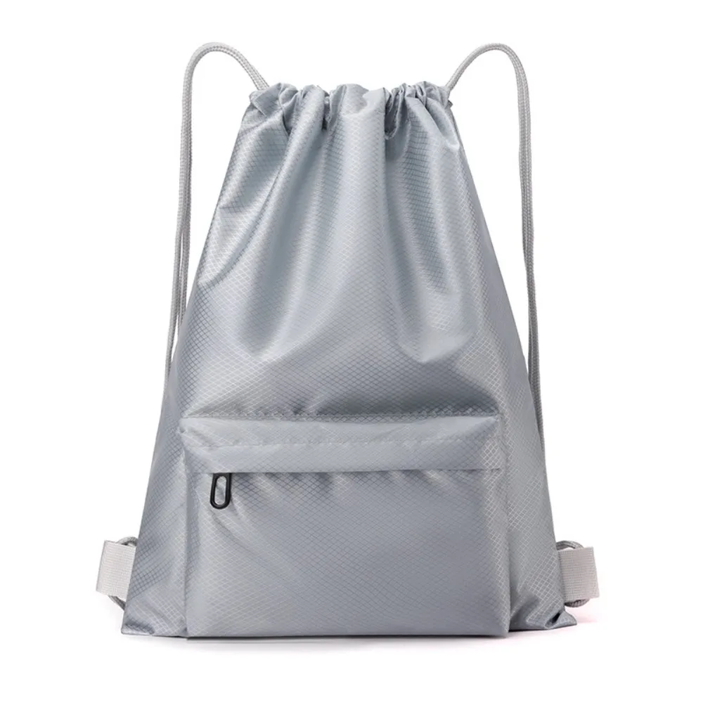 

Solid Color Drawstring Gym Bag Large Capacity Waterproof Sports Backpack Quick Drying Adjustable Straps Dual-Shoulder Sports Bag