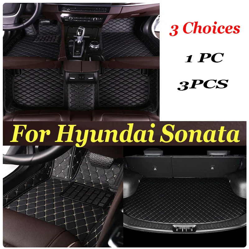 

Car Floor Mats For Hyundai Sonata DN8 MK8 2020 2021 2022 Auto Interior Parts Luxury Mat Leather Rug Set Carpet Car Accessories