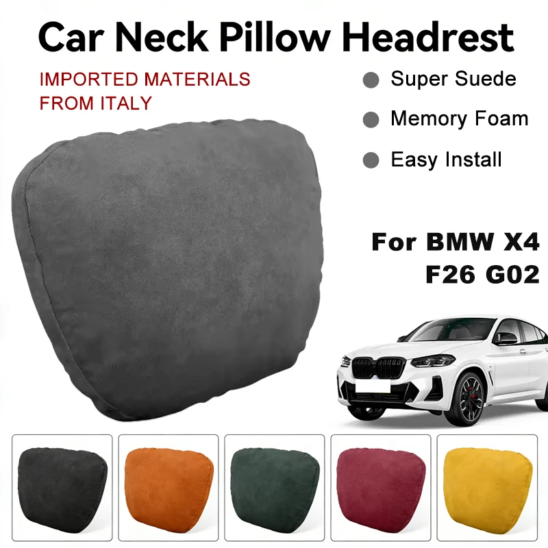 

Italy Suede Car Neck Rest Pillow For BMW X4 F26 G02 Seat Head Neck Support Cushion Auto Interior Accessories