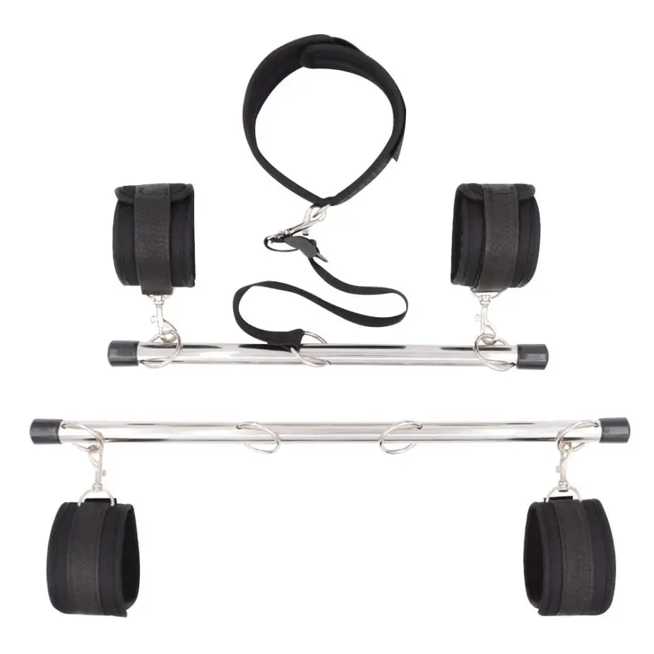 BDSM Removable Stainless Steel Spreader Bar Hand Cuffs Ankle Cuffs Slave Cosplay Costumes Bondage Adults SM Sex Toys S3116