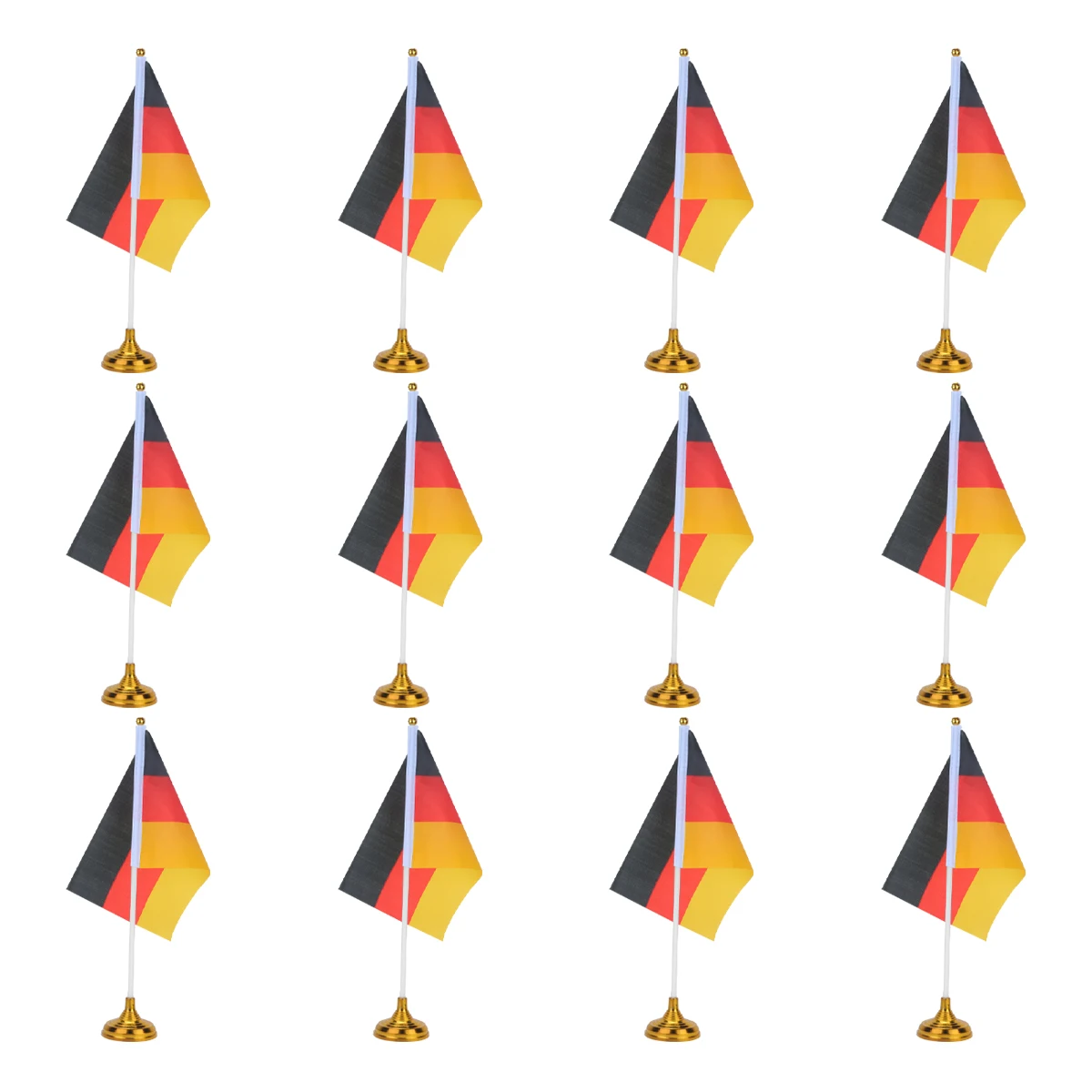 

12pcs Desktop Flag Small Mini Flag Small Mini Tabletop with Base Polyester Plastic Banner Home Office Party