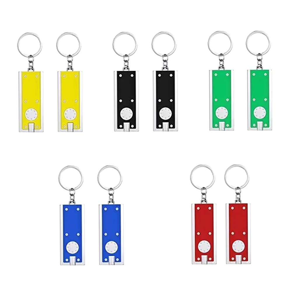 10pcs Keychain Flashlight Home Travel White Light Night Ultra Bright Compact Portable Camping Hiking For Outdoor Daily Use