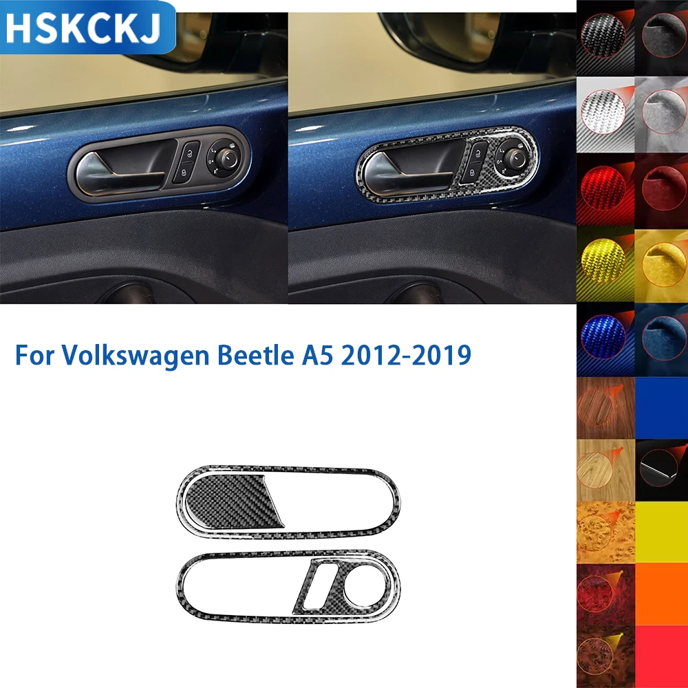 

For Volkswagen Beetle A5 2012-2019 Accessories Carbon Fiber Car Interior Door Handle Panel Cover Trim Sticker