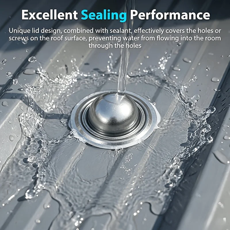 5/10Pcs Metal Roof Bolt Caps No Screw Removal Seals Over Existing Screws Heads Required Watertight Seal Directly Cover