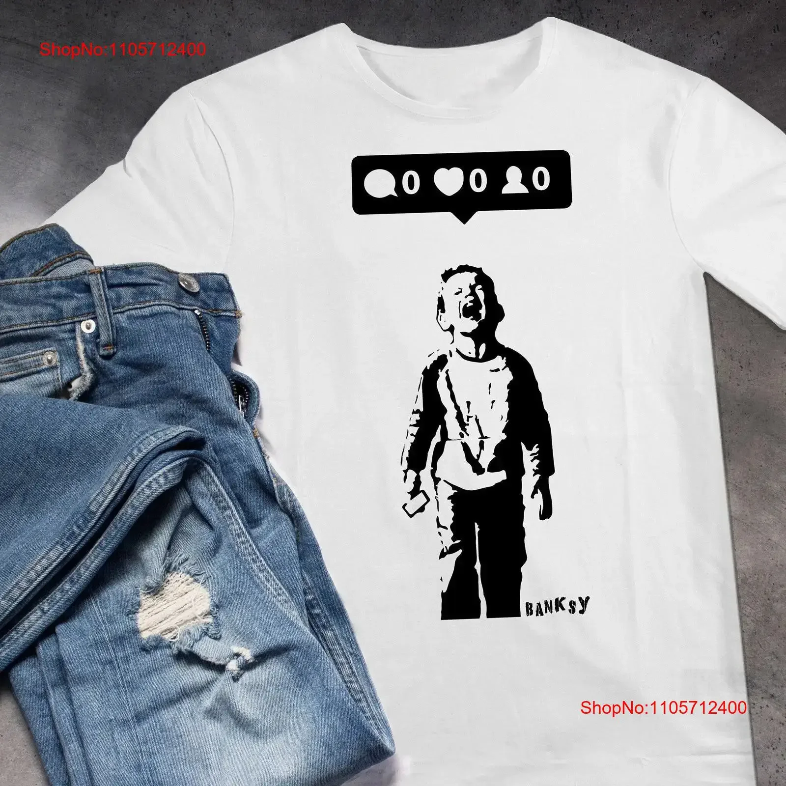 Banksy Crying Boy Social Media Attention T Shirt Style Clothing Tops vintage Washed Comfortable Soft designer clothes Versatile