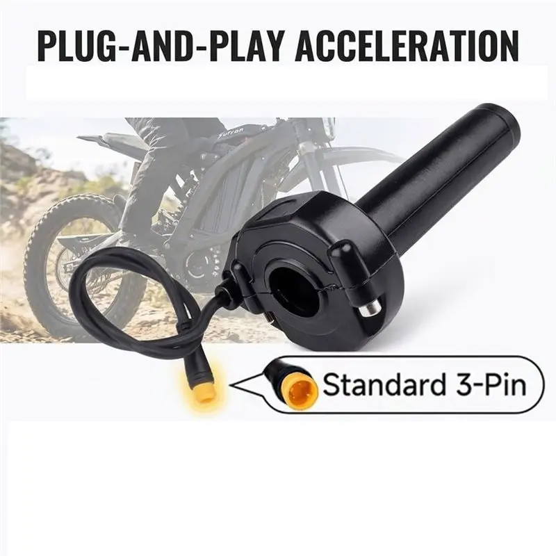 NEW HOT In Stock-For Macfox X1 Happyrun Compatible Ebike Full Twist Throttle, 3 Pin Surron Style Throttle Kit Quick Protection T