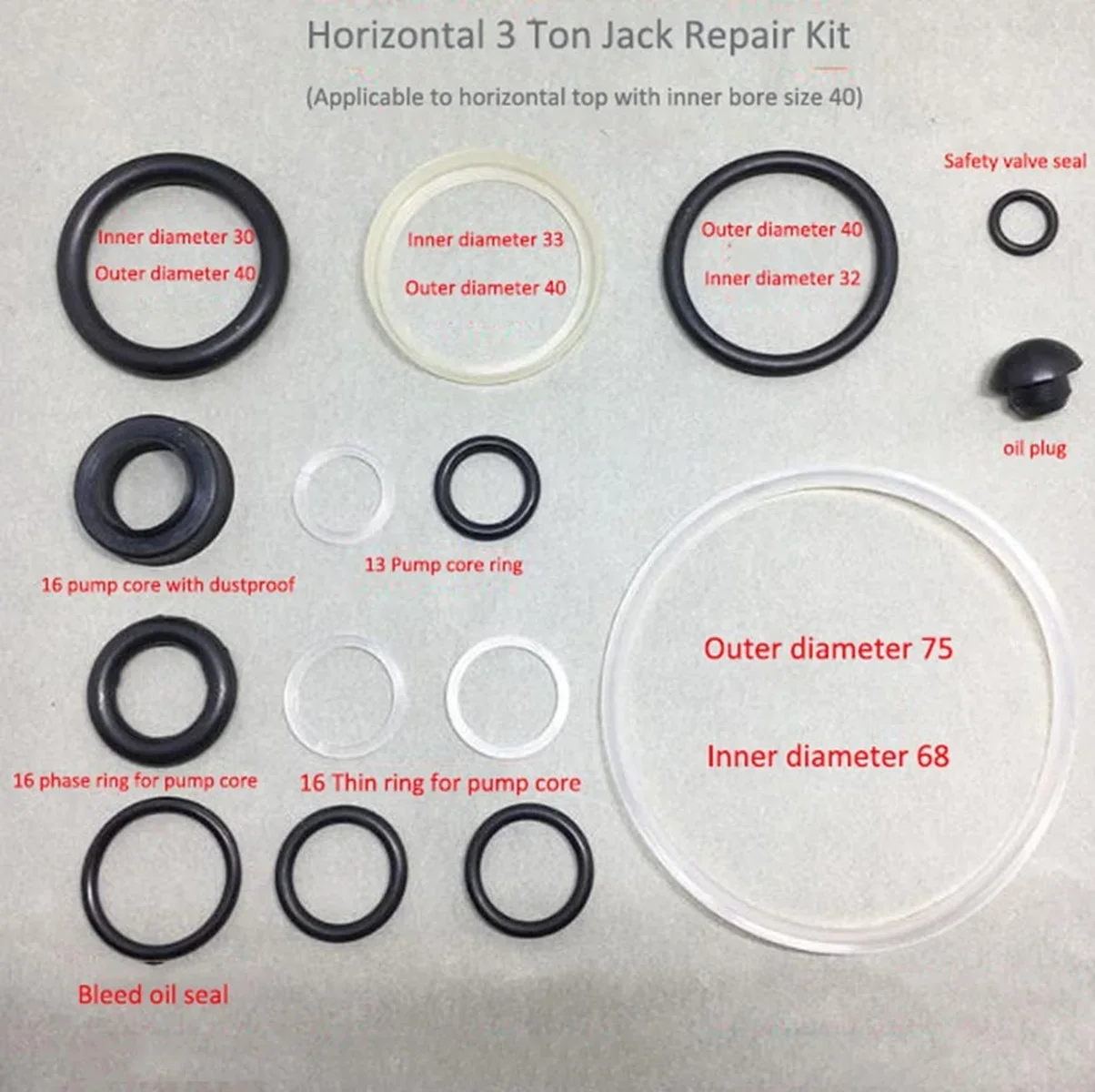 Repair Tool Jack Accessories Oil Seal Ring Small Parts Oil Seal O-ring Horizontal Jack Repair Kit 1pc NEW