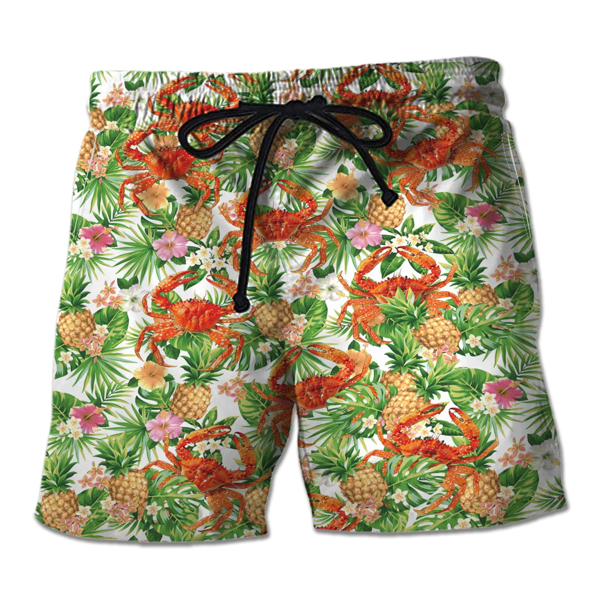 Hawaiian King Crab 3D Printed Short Pants For Men Clothes Hip Hop Boy Beach Shorts Crabs Coral Trunks Vacation Male Bermudas