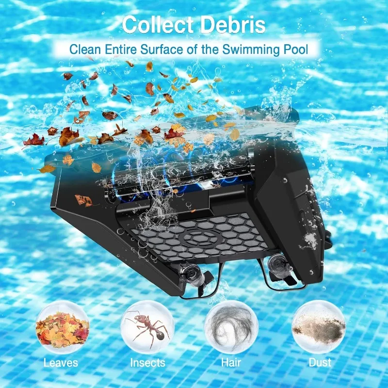 Cofiyard Solar Pool Skimmer Cleaning Appliances Pool Surface Cleaner Robot Pool Cleaner Cleaning Appliances