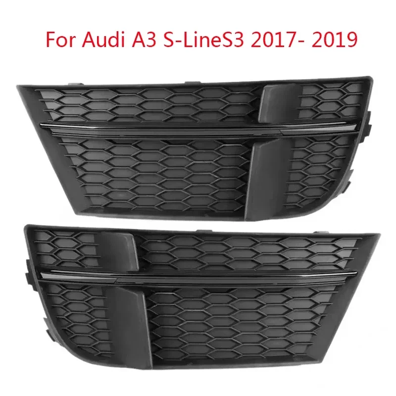 

Car Modified Accessory Black Fog Light Cover Lamp Frame Grille Fits for Audi A3 S-Line/S3 2017 2018 2019 Fog Light Grille