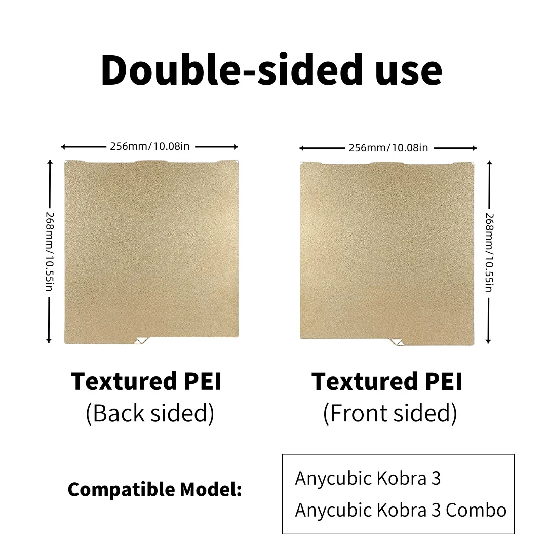 Do Anycubic Kobra 3 Combo Płyta konstrukcyjna 256x268 Blacha ze stali sprężynowej PEO PET PEY Blacha dwustronna Anycubic Kobra 3 Płyta konstrukcyjna — zdjęcie produktu 5