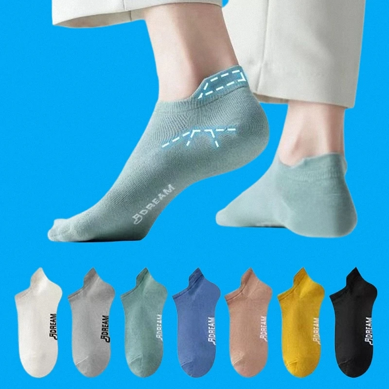 Chaussettes en maille fine pour hommes, haute qualité, confortables, absorbant la sueur, dépistolet ant, bateau, respirantes, neuves, 7/14 paires