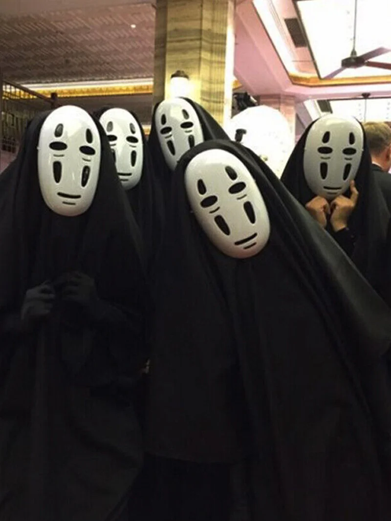 

Faceless Male Cosplay Costume Halloween Ghost Costume Neutral Anime Carnival Party Adult Clothing Including Ghost Mask Gloves