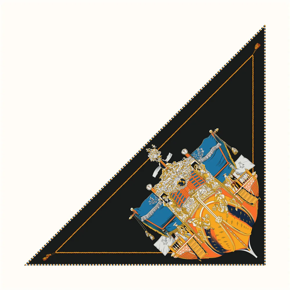 Sciarpa in twill triangolare Scialli da donna di lusso Grande foulard Femme Borsa per la testa Stola avvolgente Regalo di Natale