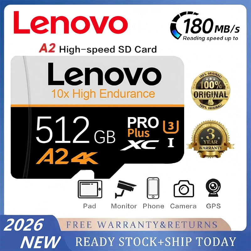 Durable Lenovo Memory Card Micro TF SD SD Cards TF Cards 512GB 128GB 64GB 32GB A2 Ultra HD for Camera / Tablet / Phone / Android