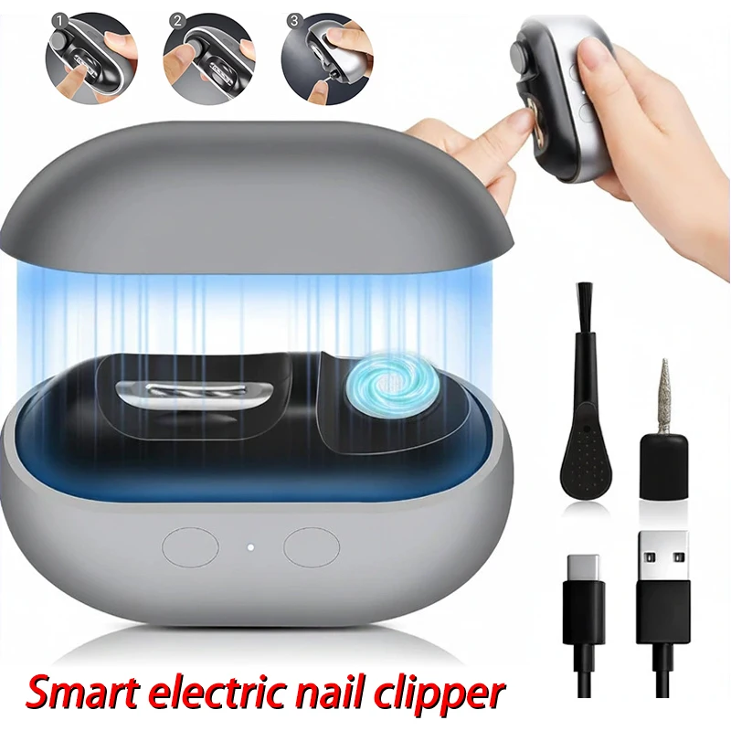 

НОВЫЙ Электрический триммер для ногтей M7 с LED-подсветкой, автоматический, перезаряжаемый, для маникюра, для детей и взрослых