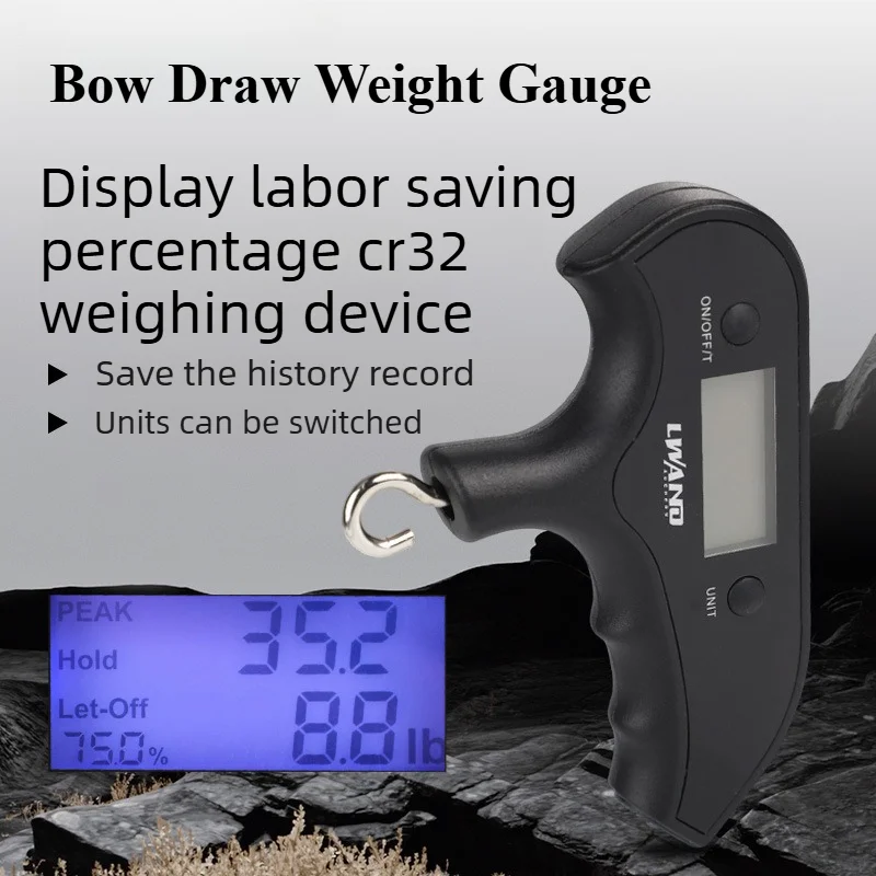 Bow Draw Weight Gauge Metal Archery Scale Recurve Compound Bow Pull Weight Tester Professional Bow Tuning Tool