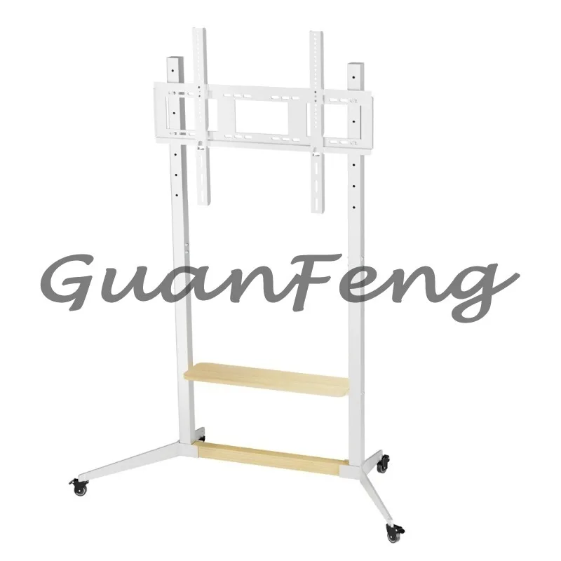 Rolling Height‑Adjustable Mobile TV Stand Cart, TV Mount on Wheels for 40‑100 Inch LCD LED TV