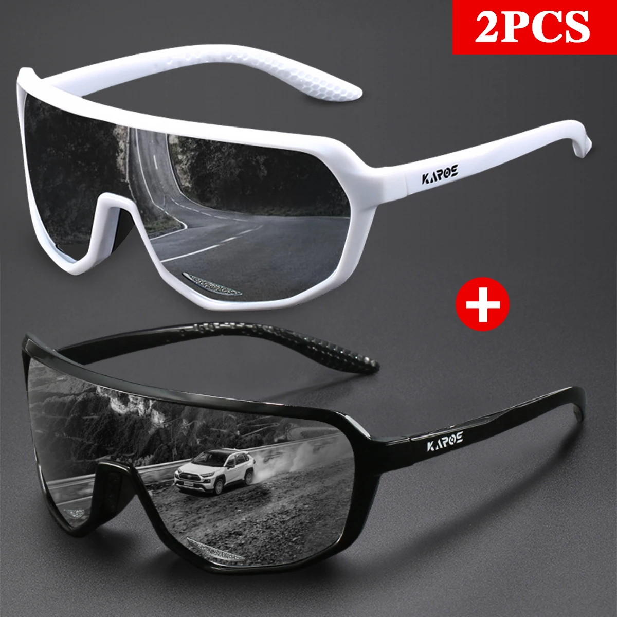 

KAROS 2PCS Aviator Oversized Polarized Sunglasses For Men Women Wide Lens Trendy Fashion Sun Glasses For Fishing Driving Cycling