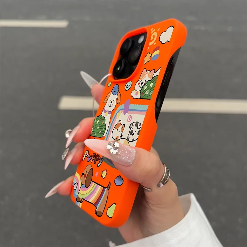 

Красочный полноэкранный чехол для телефона с граффити и радужным щенком для iPhone 16, 15, 14, 13, 12, 11 Plus Pro Max Mini XR XS MAX 7, 8 PLUS Y2K