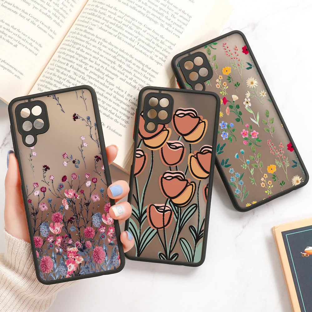 Shockproof Flower Case For Samsung Galaxy M23 5G Case For Galaxy M23 M33 M53 5G Cases Funda Matte Protective Phone Back Cover