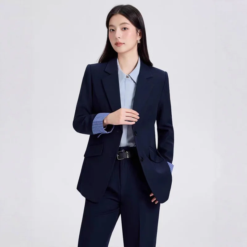 طقم بدلة احترافي للنساء، للربيع والخريف، مكان عمل أنيق راقي، إحساس متقدم، مقابلة رسمية لطلاب الكلية #3