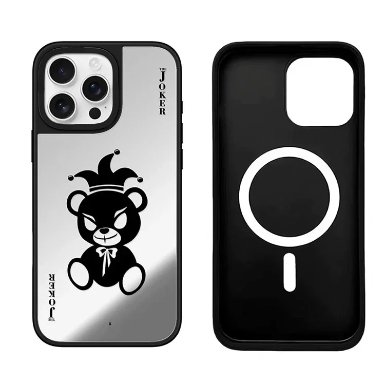 

Snake Bear Cat iPhone 12 13 14 15 16 Pro Max Mirror Surface MagSafe Case Cover Shell