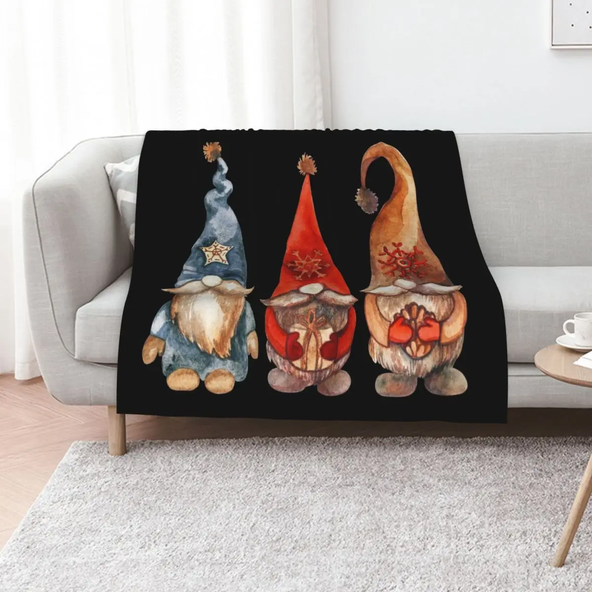 Gnome Christmas Little Cute Gnome Family Gifts Presents Throw Blanket Soft Softest Large Luxury Brand Camping Quilt Blankets