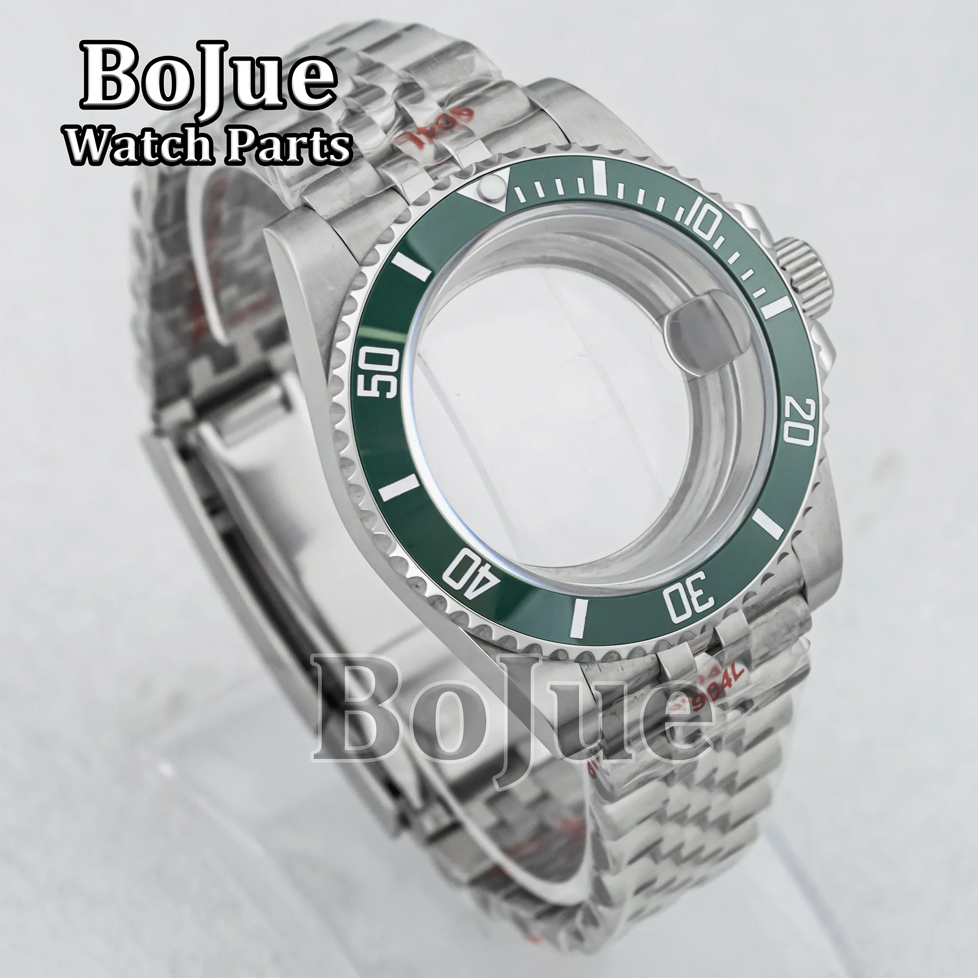 

40mm Stainless Steel Watch Case Jubilee Bracelet Strap Ceramic Bezel For Seiko NH34 NH35 NH36 NH38 Movement 10bars Waterproof