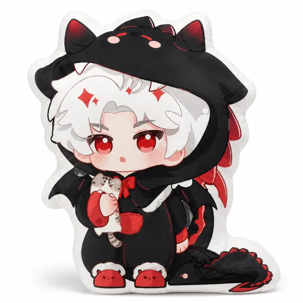 Love And Deepspace Dragon Sylus Chibi Plush Pillow Cushion Irregular Stuffed Throw Pillow Home Decor Gift Sofa Bed Couch