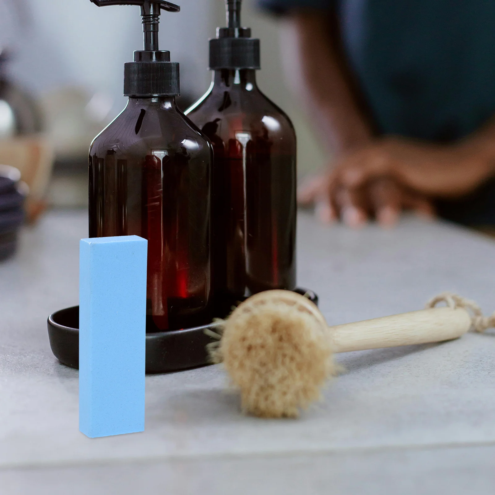 

Gummy Stone Grinding Rubber Abrasive Block Blue Hard Water Ring Remover Kitchen Sink Stains Cleaner Scouring Brick